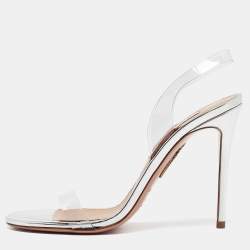 Pre Owned Aquazzura Transparent PVC So Nude Ankle Strap Sandals Size 37