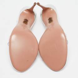 Pre Owned Aquazzura Transparent PVC So Nude Ankle Strap Sandals Size 37