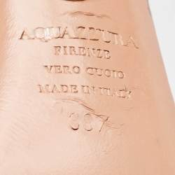 Pre Owned Aquazzura Navy Blue Suede Wild Thing Ankle Strap Sandals Size 39.5