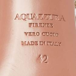 Pre Owned Aquazzura Gold Leather Star Studded Strappy Sandals Size 42