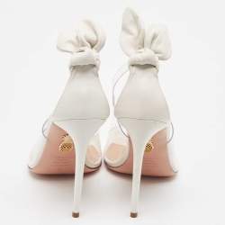Pre Owned Aquazzura Transparent PVC and Leather Bow Tie Pumps Size 39