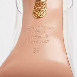 Pre Owned Aquazzura Transparent PVC and Leather Bow Tie Pumps Size 39