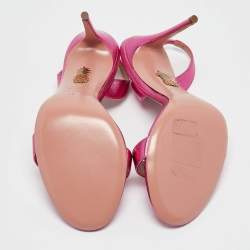 Pre Owned Aquazzura Metallic Leather Ankle Strap Sandals Size 38