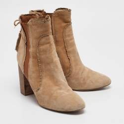  Aquazzura Brown Suede Tassel Accents  Boots Size 39