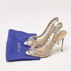 Aquazzura Transparent Leather and PVC Temptation Peep Toe Pumps Size 36.5