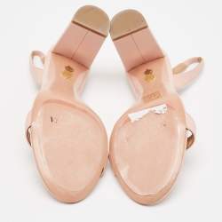 Pre Owned Aquazzura Beige Leather So Nude Ankle Strap Sandals Size 40