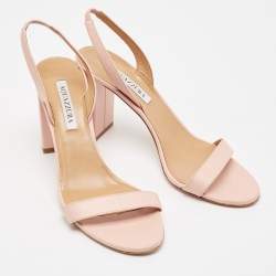 Pre Owned Aquazzura Beige Leather So Nude Ankle Strap Sandals Size 40