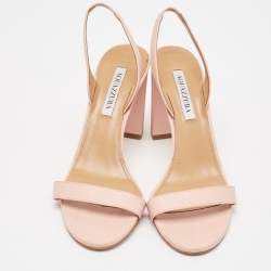 Pre Owned Aquazzura Beige Leather So Nude Ankle Strap Sandals Size 40