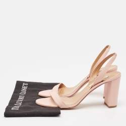 Pre Owned Aquazzura Beige Leather So Nude Ankle Strap Sandals Size 40