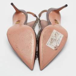 Pre Owned Aquazzura Metallic/Transparent Leather and PVC Seduction Pumps Size 38