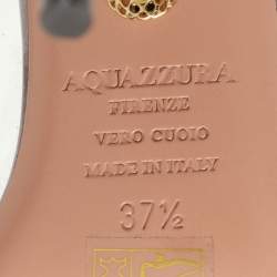 Pre Owned Aquazzura Brown Foil Leather and PVC Temptation Slingback Sandals Size 37.5