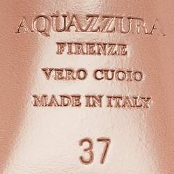 Pre Owned Aquazzura Black Fabric Crystal Embellished Slingback Pumps Size 37