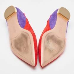 Pre Owned Aquazzura Multicolor Suede Forever Marilyn Ballet Flats Size 39.5