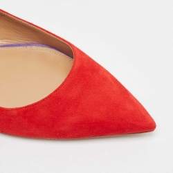 Pre Owned Aquazzura Multicolor Suede Forever Marilyn Ballet Flats Size 39.5