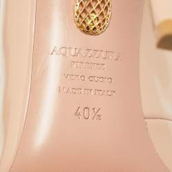 Pre Owned Aquazzura Beige Patent Leather Talana Ankle Strap Pumps Size 40.5