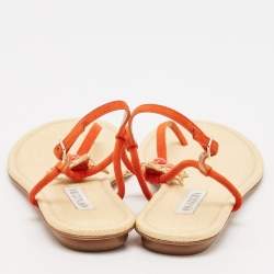 Aquazzura Orange Suede Star Embellished Slingback Sandals Size 39