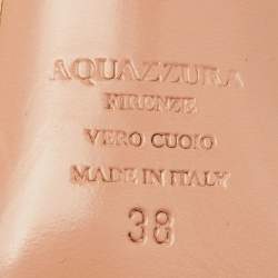 Pre Owned Aquazzura Gold Leather and PVC Pointed Toe D'orsay Pumps Size 38