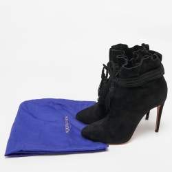 Aquazzura Black Suede Ankle Length Boots Size 41