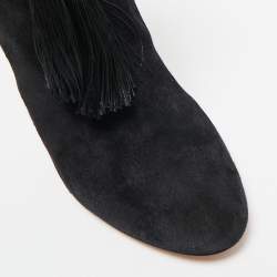 Aquazzura Black Suede Ankle Length Boots Size 41