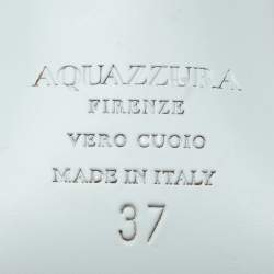 Pre Owned Aquazzura White Satin Gatsby Slingback Pumps Size 37