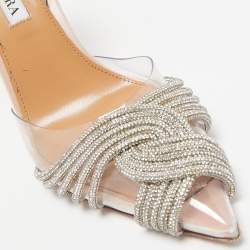 Pre Owned Aquazzura Transparent PVC Crystal Embellished Gatsby Pumps Size 38