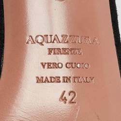 Pre Owned Aquazzura Black Suede Embellished Monaco Ankle Tie Sandals Size 42