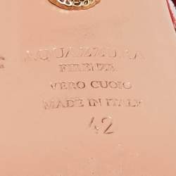 Pre Owned Aquazzura Red Suede Wild Thing Ankle Strap Sandals Size 42