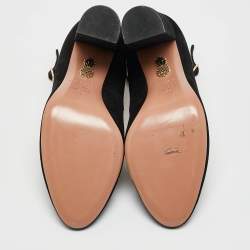 Aquazzura Black Suede Alix Mary Jane Pumps Size 38
