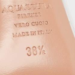 Pre Owned Aquazzura Silver Leather and PVC Crystal Temptation Slingback Sandals Size 38.5