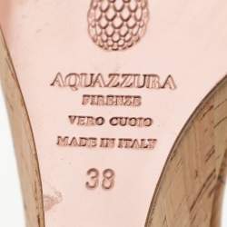 Pre Owned Aquazzura Transparent Leather and PVC Minimalist Wedge Sandals Size 38