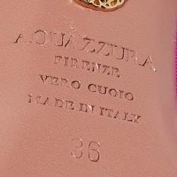 Aquazzura Pink Fabric Crystal Embellished Slingback Pumps Size 36