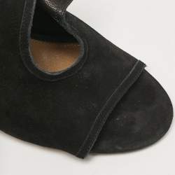Aquazzura Black Suede Sexy Thing Ankle Strap Sandals Size 38.5