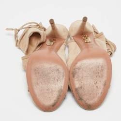 Aquazzura Beige Suede Sexy Thing Sandals Size 36