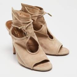 Aquazzura Beige Suede Sexy Thing Sandals Size 36