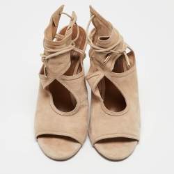 Aquazzura Beige Suede Sexy Thing Sandals Size 36