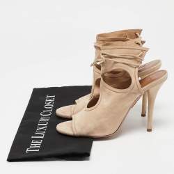 Aquazzura Beige Suede Sexy Thing Sandals Size 36