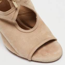 Aquazzura Beige Suede Sexy Thing Sandals Size 36