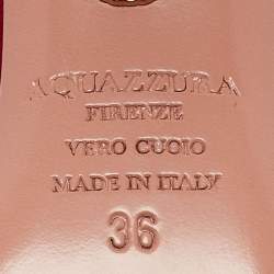 Pre Owned Aquazzura Red Suede Powder Puff Slingback Sandals Size 36