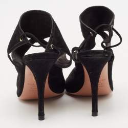 Pre Owned Aquazzura Black Suede Sexy Thing Sandals Size 36