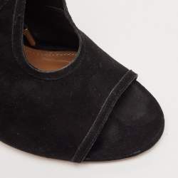 Pre Owned Aquazzura Black Suede Sexy Thing Sandals Size 36