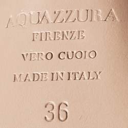 Pre Owned Aquazzura Black Croc Embossed Leather Mules Size 36