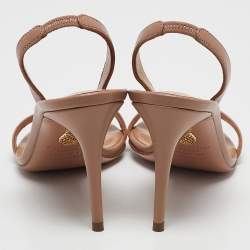 Pre Owned Aquazzura Beige Leather So Nude Slingback Sandals Size 35