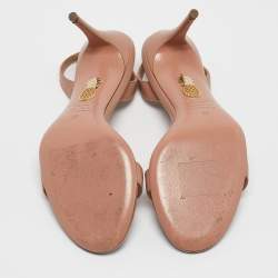 Pre Owned Aquazzura Beige Leather So Nude Slingback Sandals Size 35