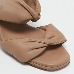 Aquazzura Brown Leather Twist Slide Sandals Size 39.5 