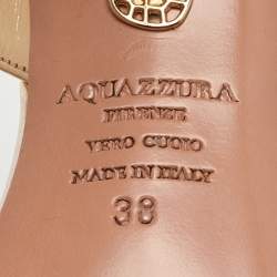 مملوكة مسبقًا Aquazzura Gold Leather Linda Ankle Strap Sandals Size 38