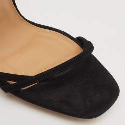 Pre Owned Aquazzura Black Suede Wild Nights 115 Ankle Strap Sandals Size 40