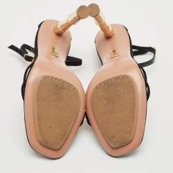 Pre Owned Aquazzura Black Suede Wild Nights 115 Ankle Strap Sandals Size 40