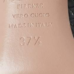 Pre Owned Aquazzura Black Croc Embossed Leather Forever Marilyn Pumps Size 37.5