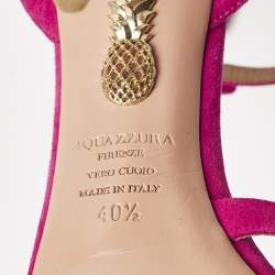 Aquazzura Pink Suede Disco Ankle Strap Sandals Size 40.5