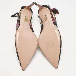 Aquazzura Multicolor Floral Print Fabric Bow Tie Pumps Size 39
